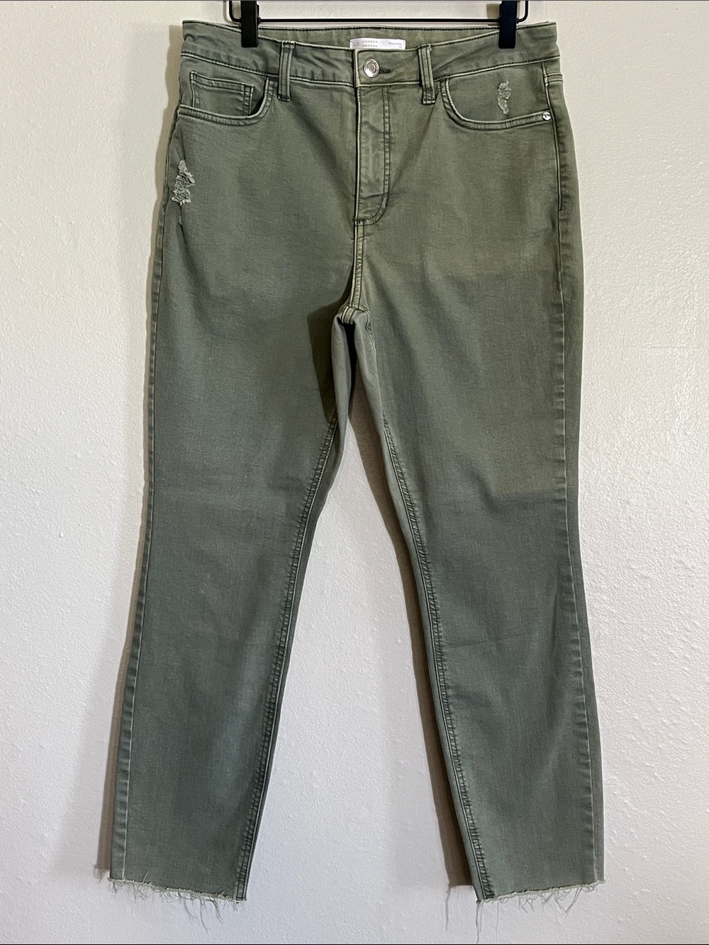 LC Lauren Conrad Olive Skinny Ankle Jeans